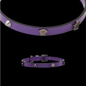 Versace Gem-Logo Leather Choker